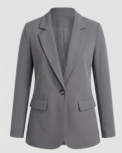 elegant blazer with tailored timeless fit and extended length