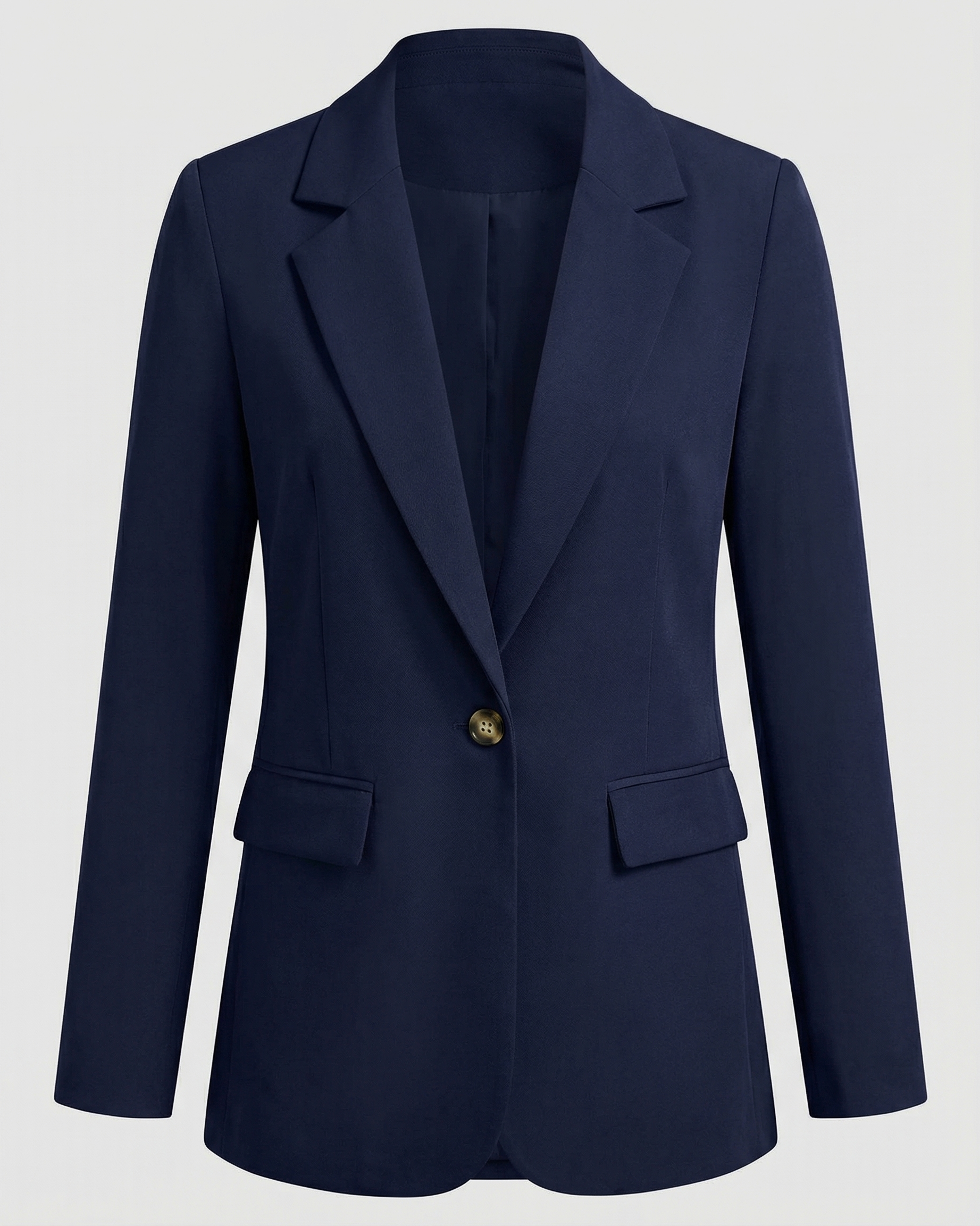 elegant blazer with tailored timeless fit and extended length