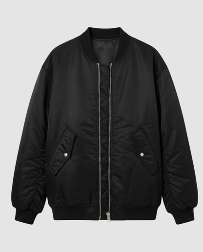 oversized bomber jacket with relaxed streetwear fit