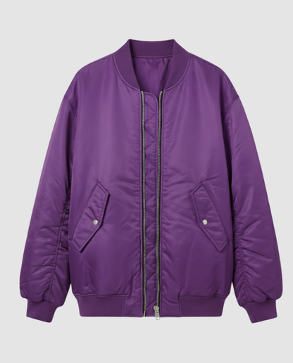 oversized bomber jacket with relaxed streetwear fit