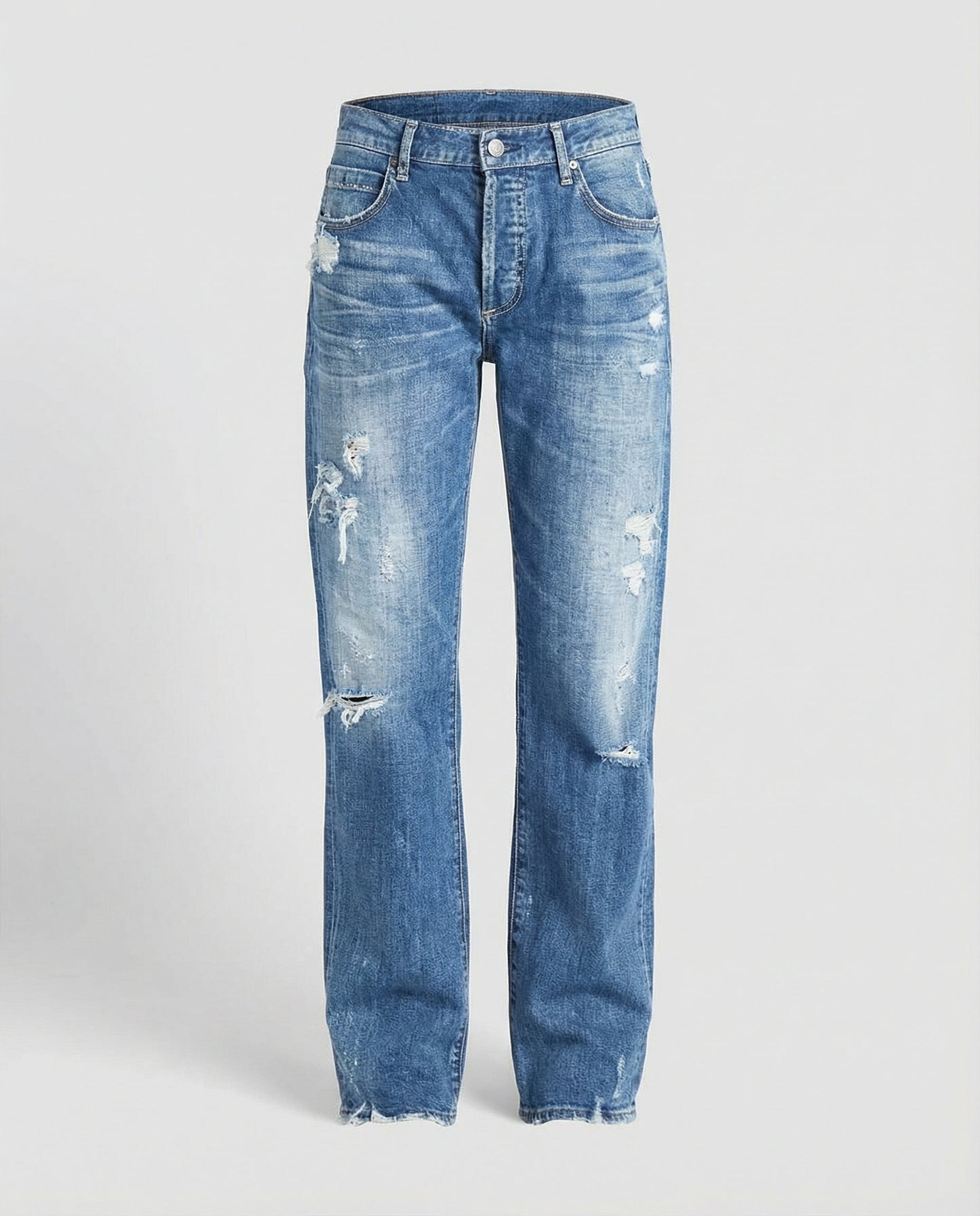 relaxed fit jeans with straight-leg cut and casual streetwear style