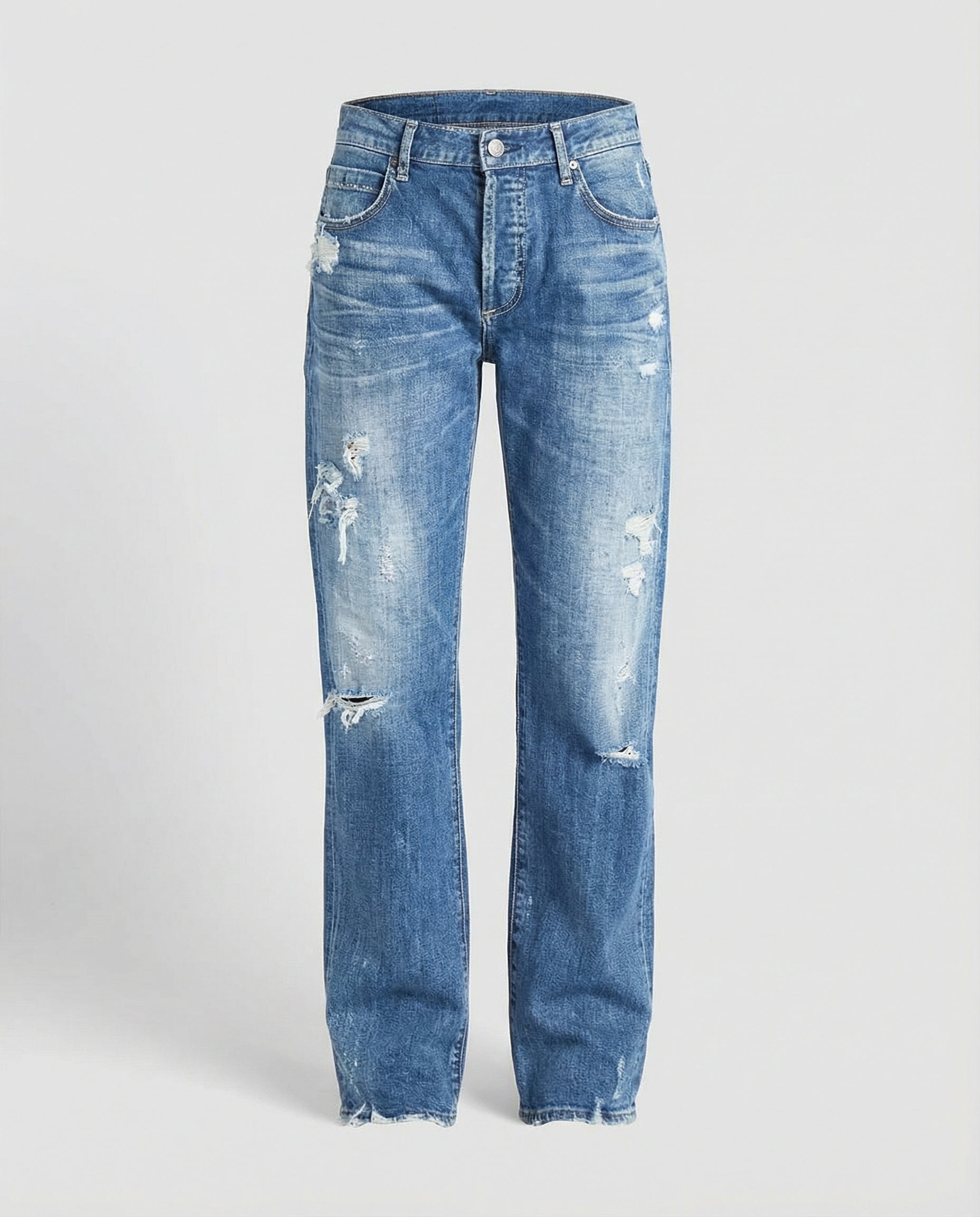 relaxed fit jeans with straight-leg cut and casual streetwear style
