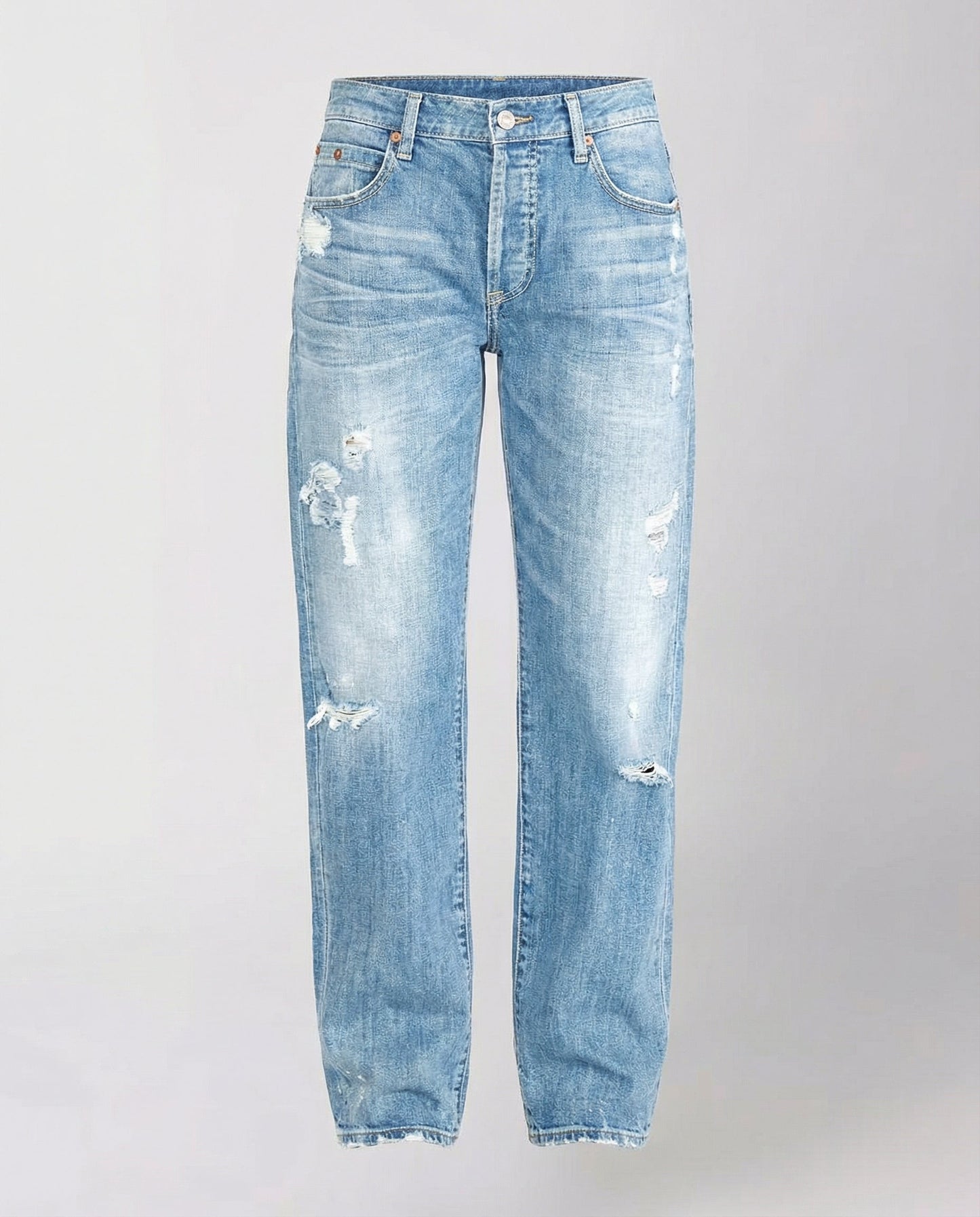 relaxed fit jeans with straight-leg cut and casual streetwear style