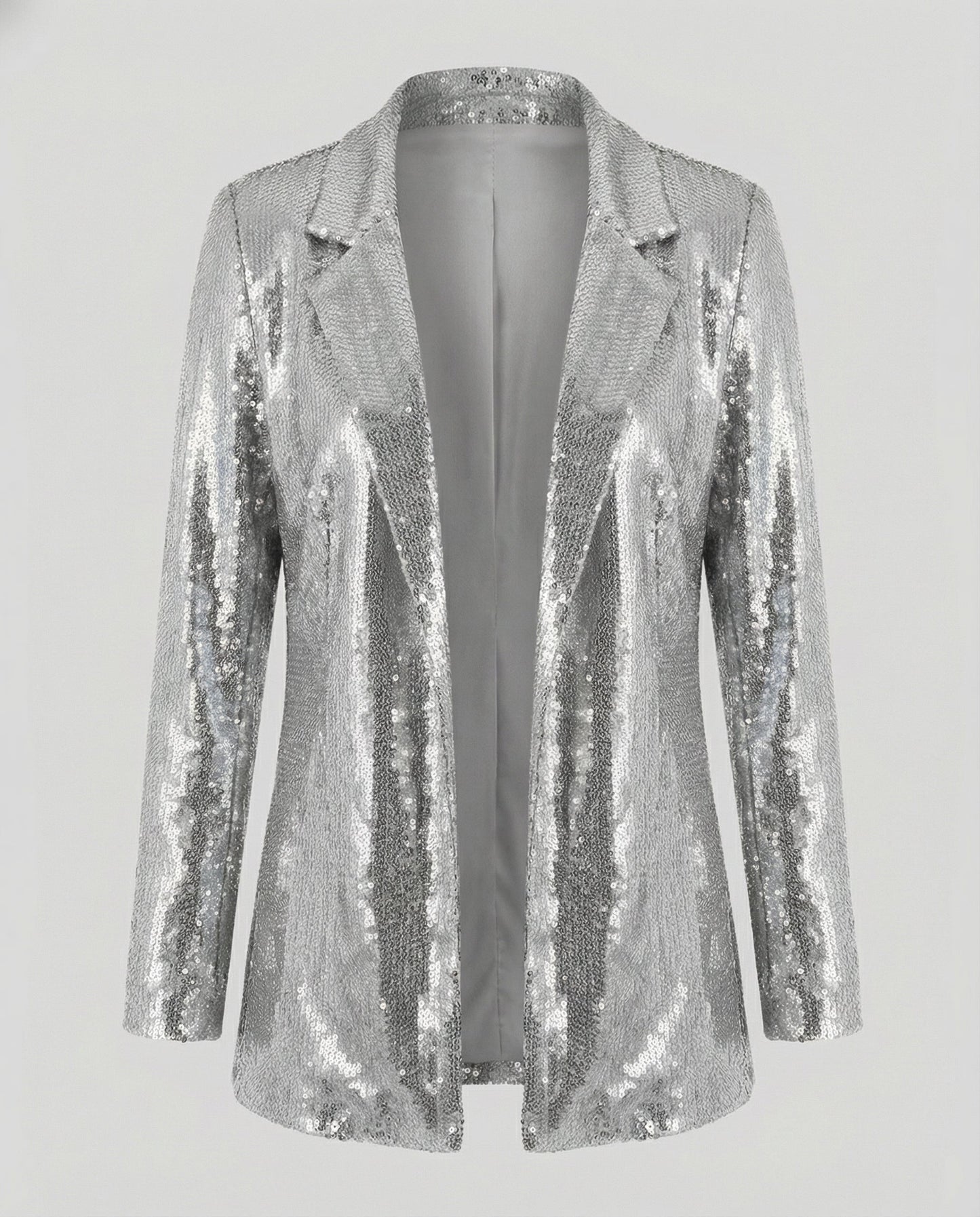 sequin lapel blazer with glamorous statement design and structured fit