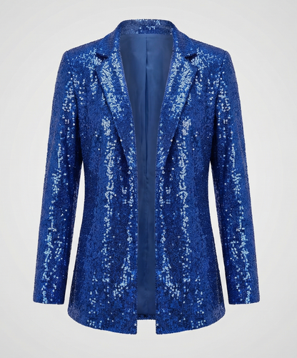 sequin lapel blazer with glamorous statement design and structured fit