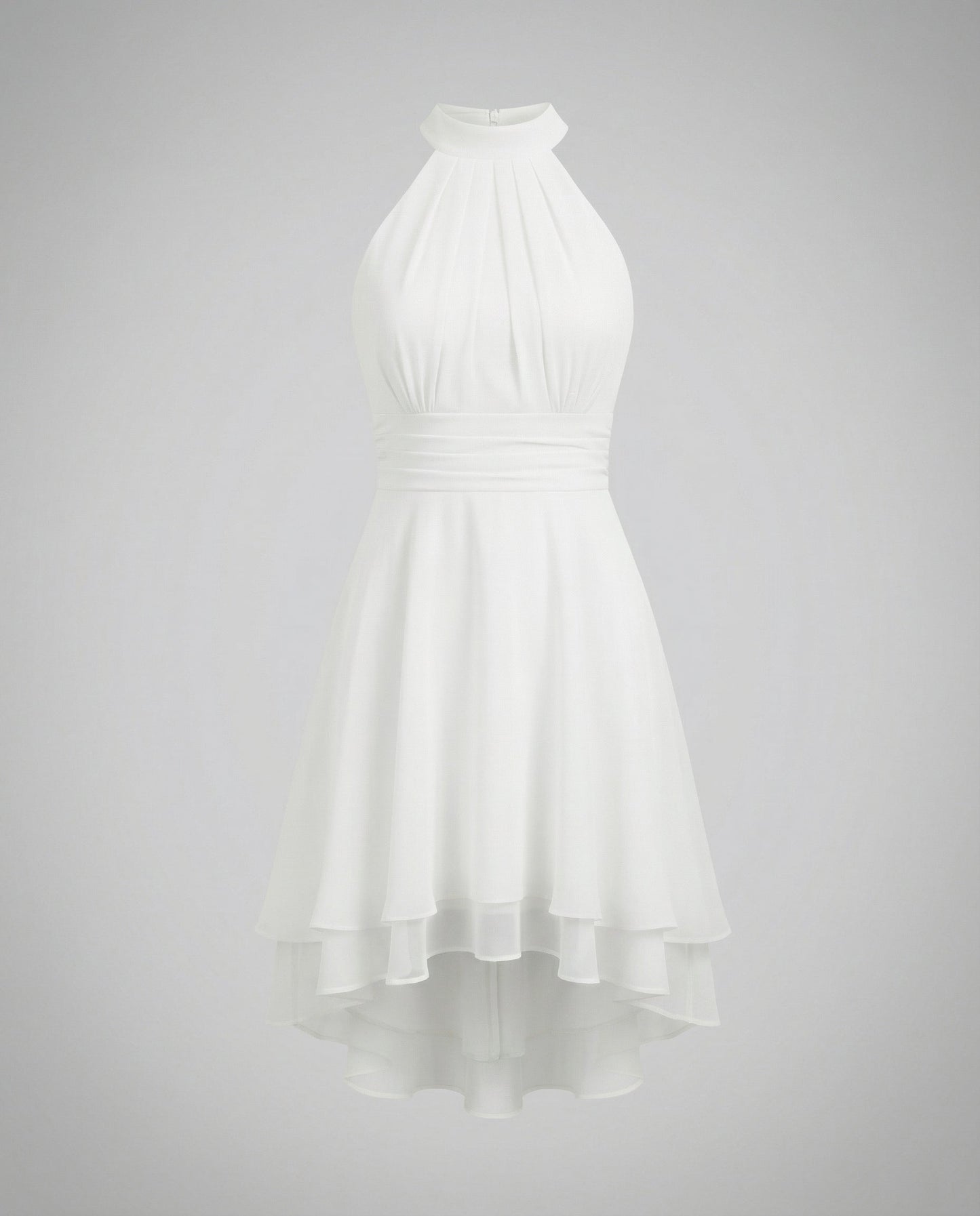 ruffle summer dress with light flowing silhouette and feminine detailing