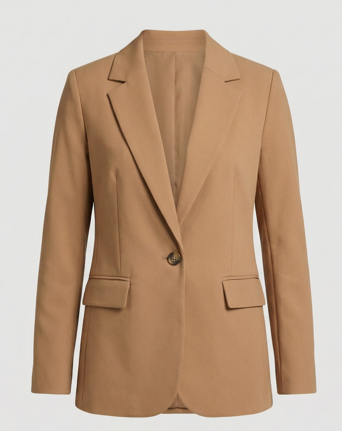 elegant blazer with tailored timeless fit and extended length