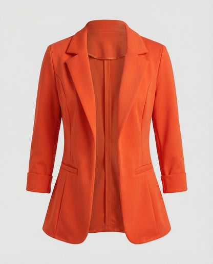 Woman wearing a fitted blazer