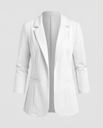 Woman wearing a fitted blazer