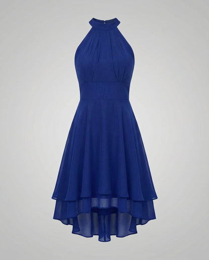 ruffle summer dress with light flowing silhouette and feminine detailing