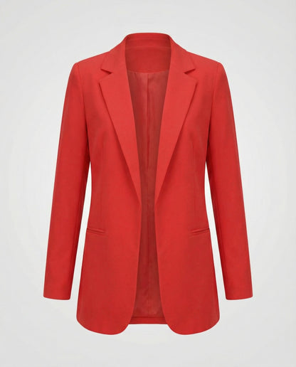 fitted elegant blazer with open-front design and tailored silhouette