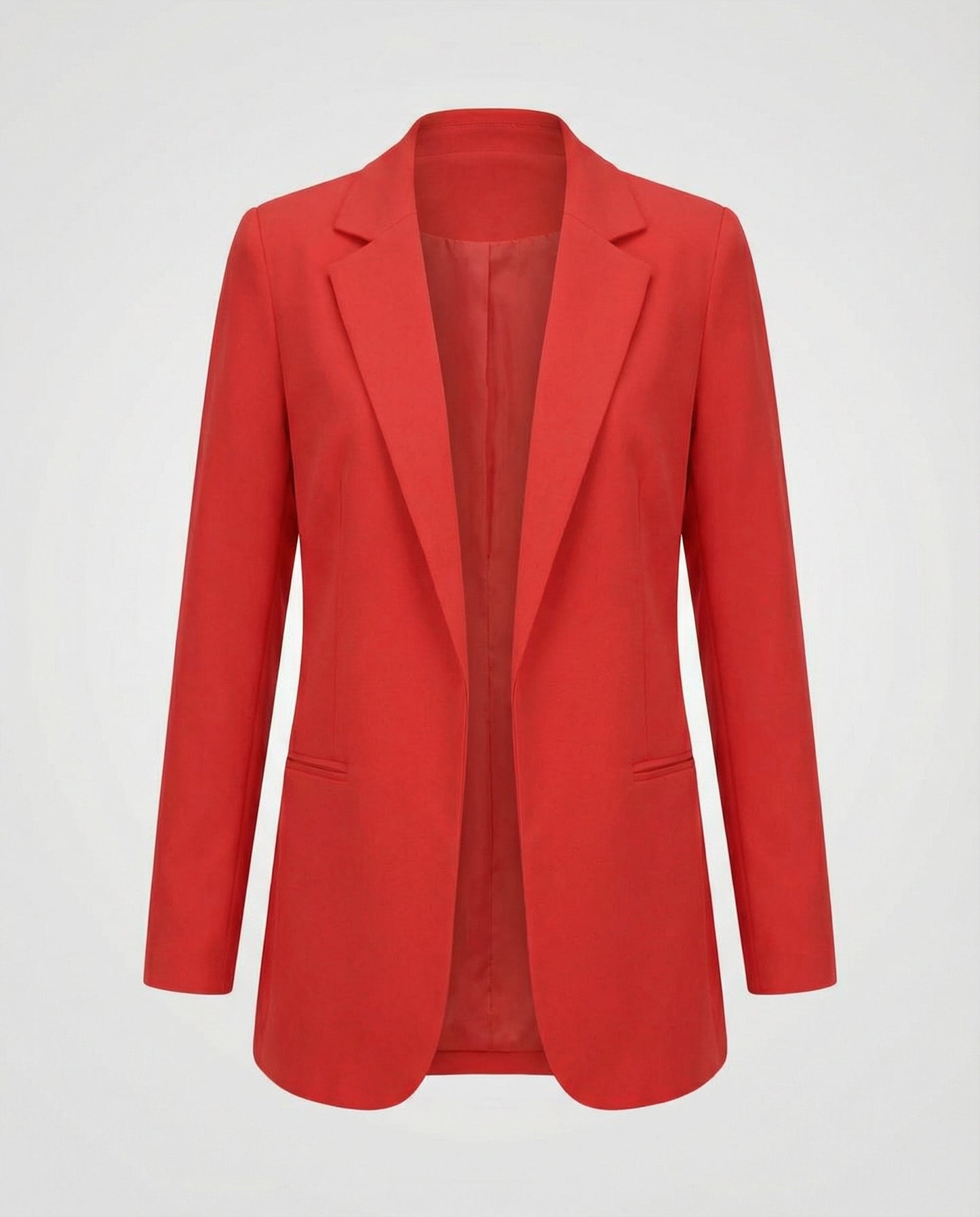 slim-fit blazer with tailored structured design and classic button front