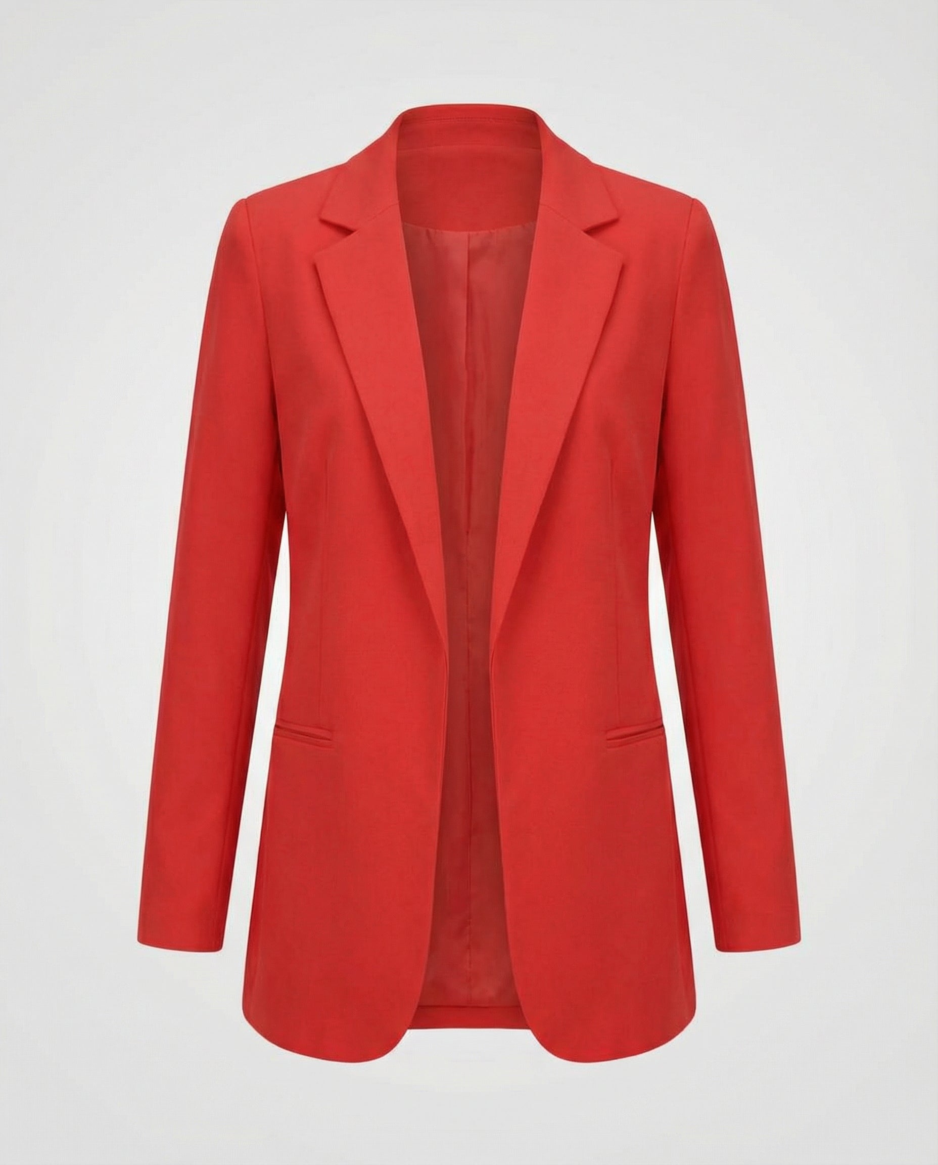 slim-fit blazer with tailored structured design and classic button front