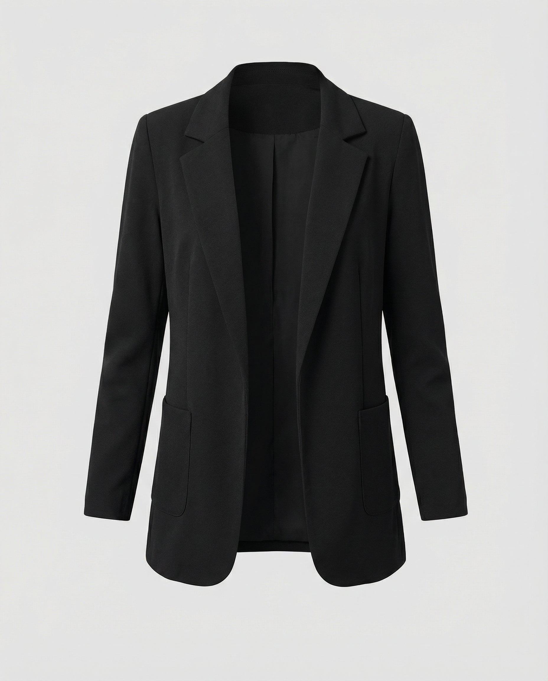 slim-fit blazer with tailored structured design and classic button front