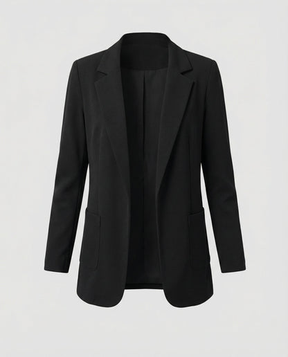 slim-fit blazer with tailored structured design and classic button front