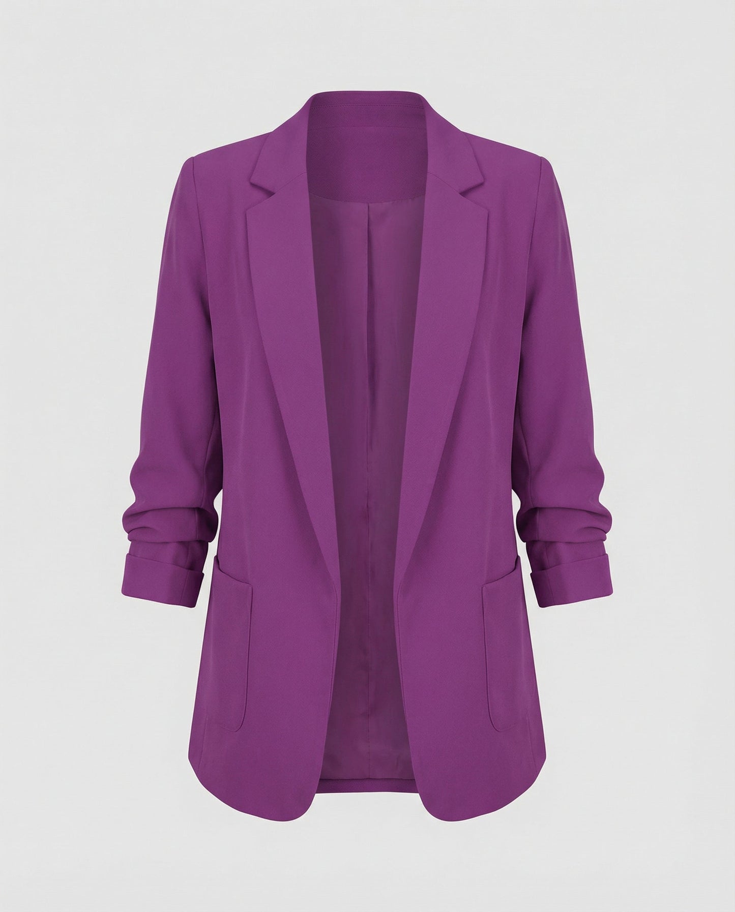 slim-fit blazer with tailored structured design and classic button front