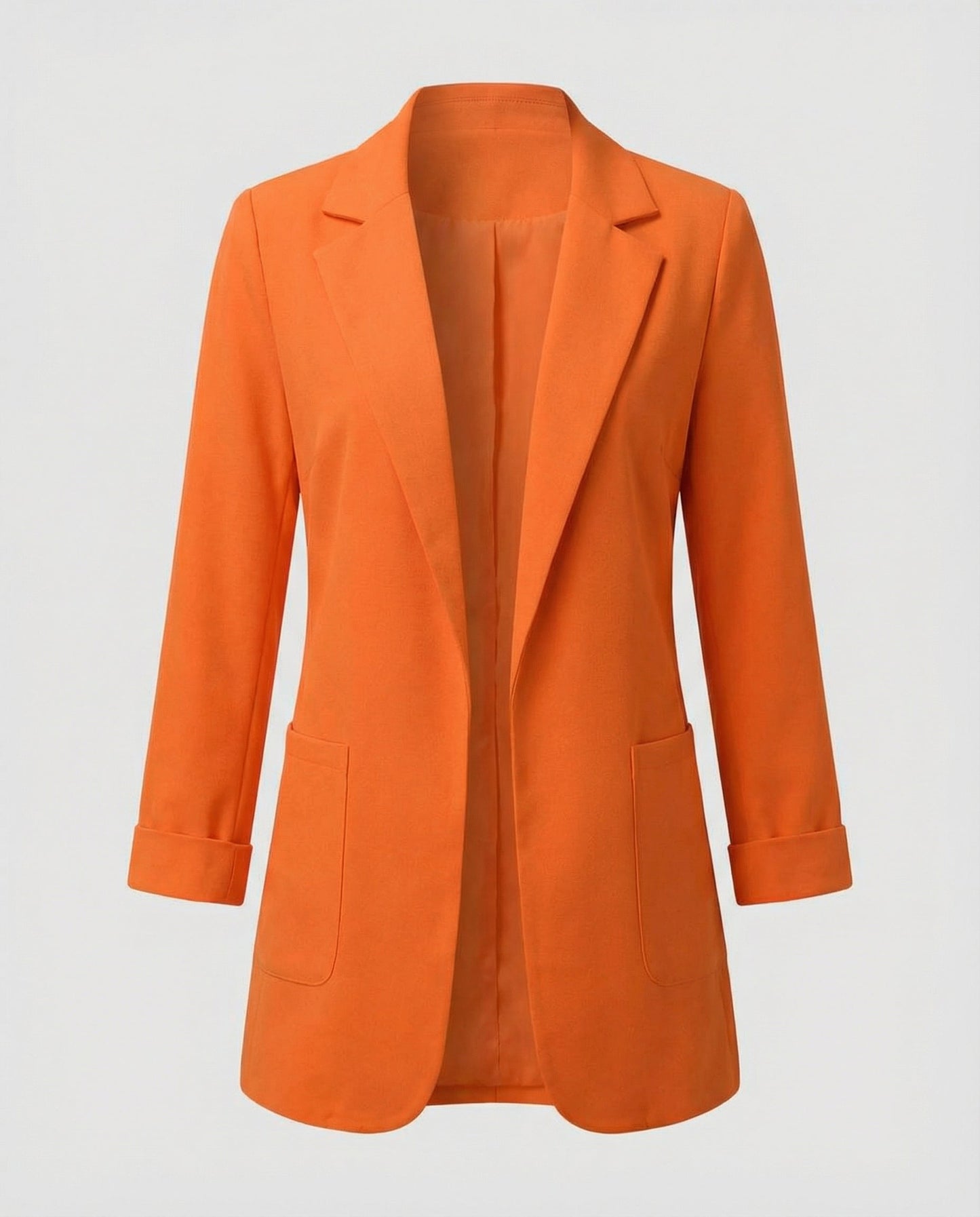 slim-fit blazer with tailored structured design and classic button front