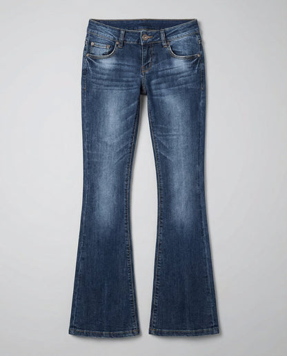 flared jeans with relaxed fit and vintage-inspired silhouette