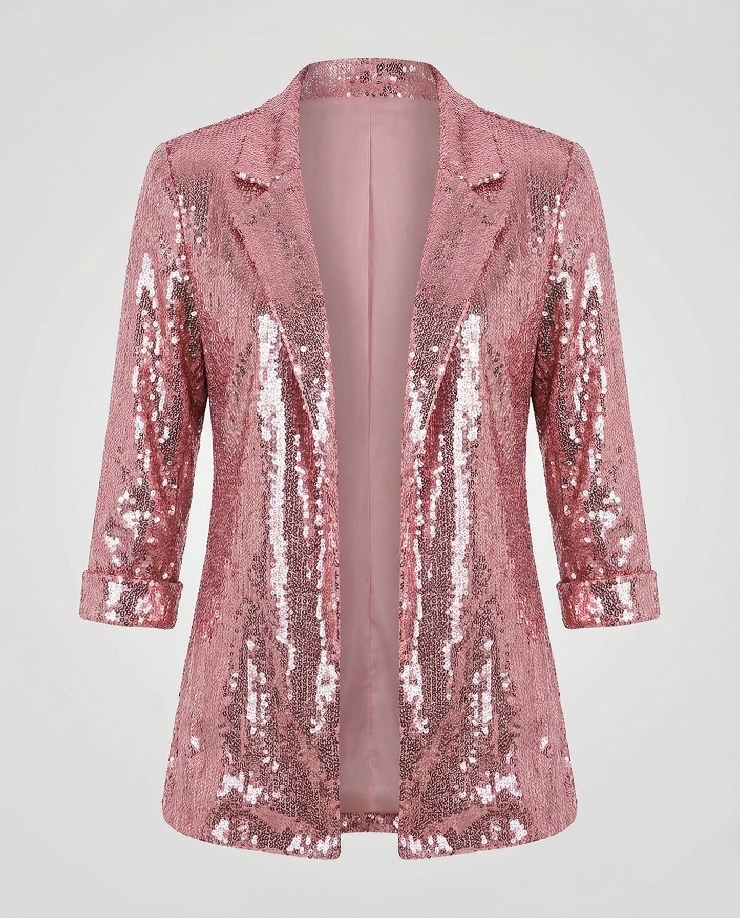 sequin blazer with elegant statement fit and structured silhouette