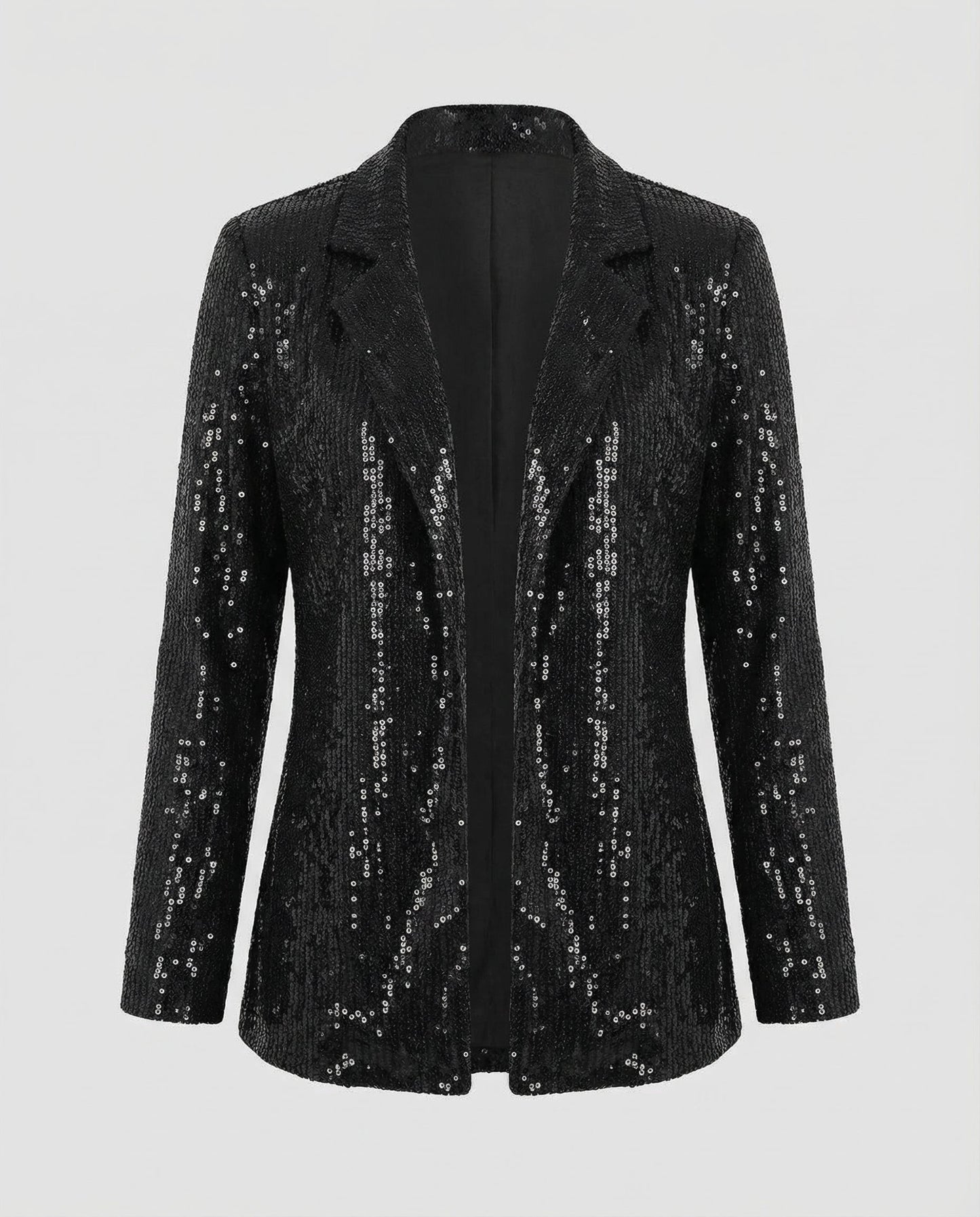 sequin blazer with elegant statement fit and structured silhouette