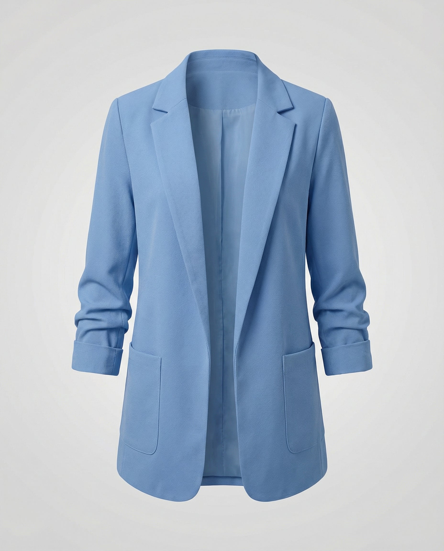 slim-fit blazer with tailored structured design and classic button front