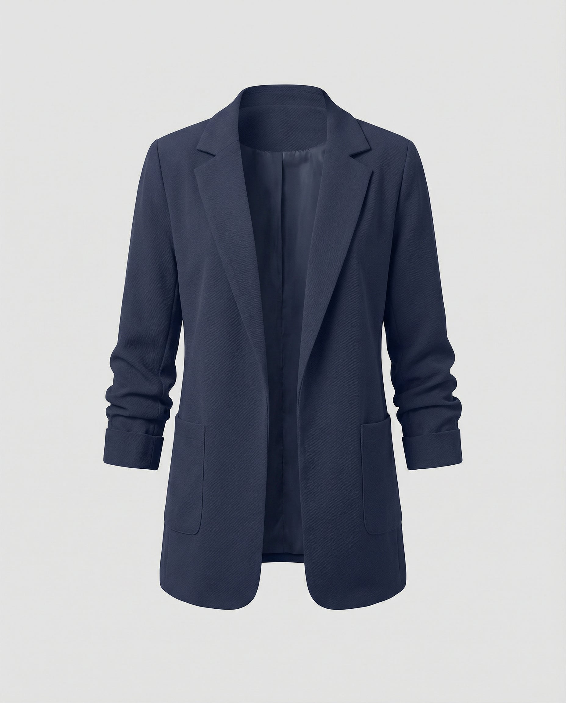 slim-fit blazer with tailored structured design and classic button front